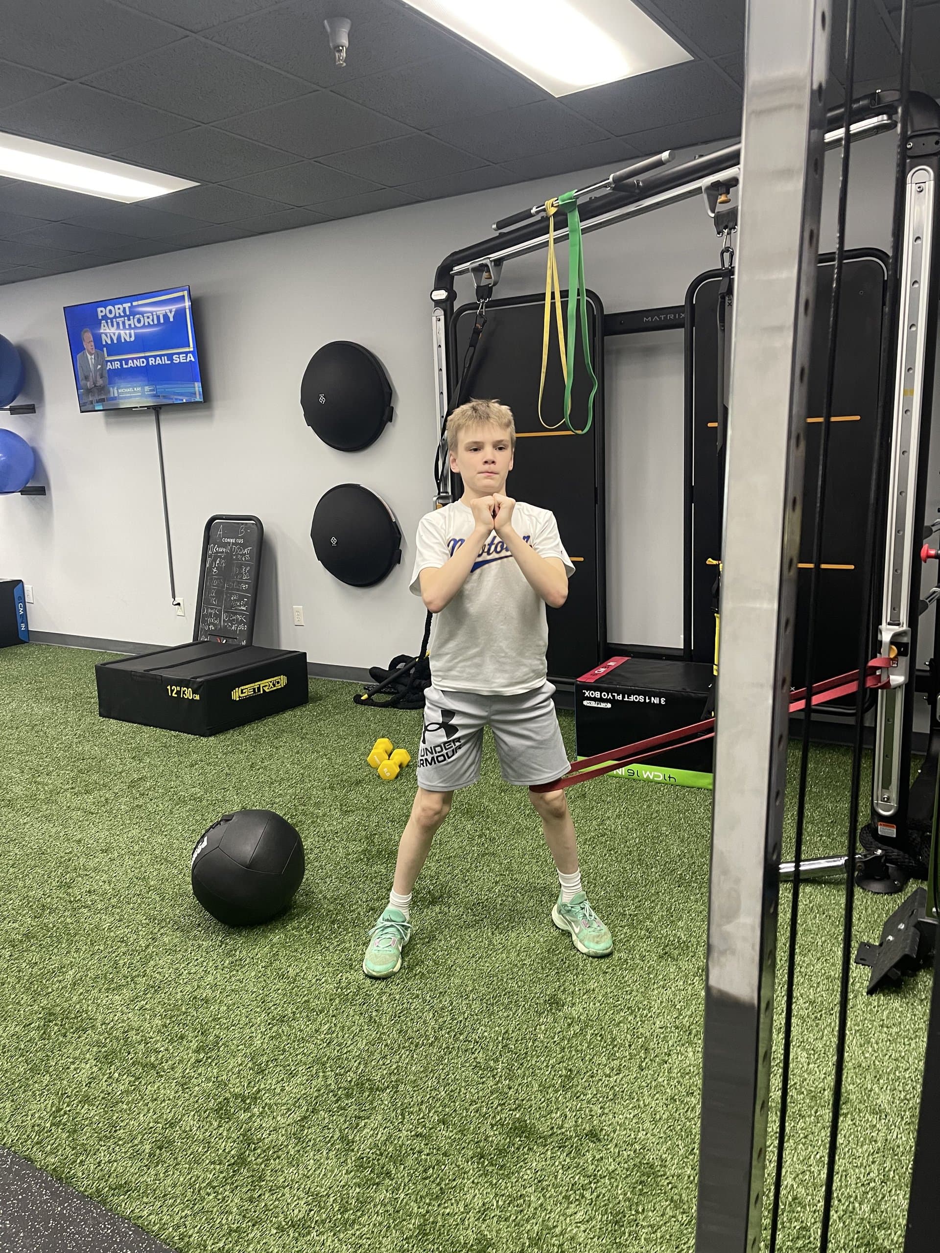 Young athletes training together at 838 Strength and Fitness in Monroe, CT